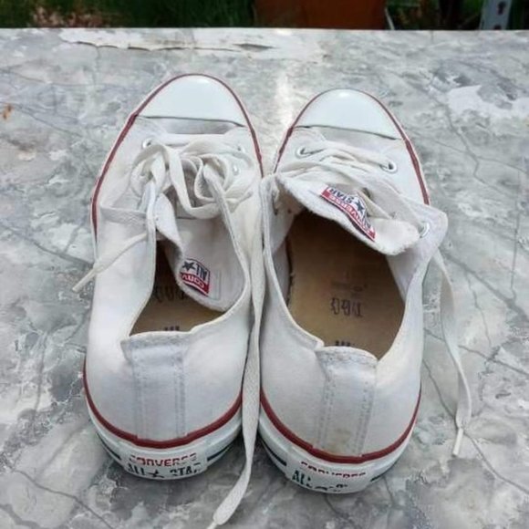 VINTAGE UNISEX CONVERSE ALL STAR WHITE CANVASS SNEAKERS MENS 8 WOMENS 10 - Picture 2 of 5